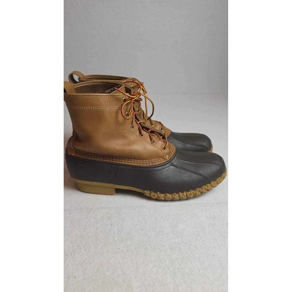 LL Bean 6 Inch Bean Boots Mens 13 Brown Tan Leather Waterproof Duck Boots Maine